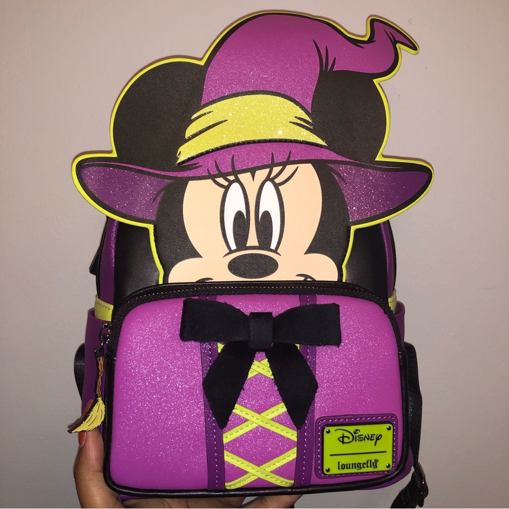 Loungefly Disney Wickedly Cute Witch Minnie Cosplay Glowing Mini Backpack - Picture 6 of 8